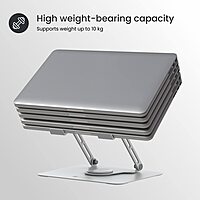 Portronics K9 Laptop Stand – White, Adjustable & 360° Rotatable, Ergonomic