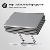 Portronics K9 Laptop Stand – White, Adjustable & 360° Rotatable, Ergonomic