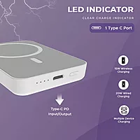 Lapcare Trust MagSafe LPB‑456 10000 mAh power bank: 22.5 W wired + 15 W magnetic wireless charging, LED display, USB‑C dual protection.