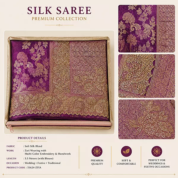 Silk Saree DN.51624-ZIYA MASLIN-Royal Purple