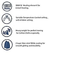 Crompton Greaves Rhino 1000-Watt Heavy weight Dry Iron with Non Stick Teflon Coating