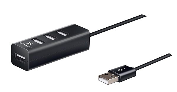HAMMOK AXIS 4-Port USB 2.0 Hub – Black & White: Expand your connectivity with this sleek hub. Perfect for laptops and desktops, it offers 4 USB 2.0 ports for easy access to your devices.