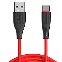 Portronics 2109 Silklink Lightning Cable – 3A USB-A to Lightning | Soft Silicon Cable | 1M | Red