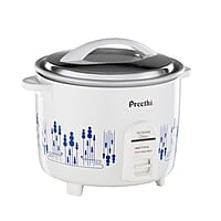 Preethi Glitter Electric Cooker, 1.8 Liters with Double Pan - White & Blue