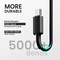 POR 2118 Konnect Link CL – 3A Type-C to Lightning PVC Cable | 1M | Black | 06 Months Warranty