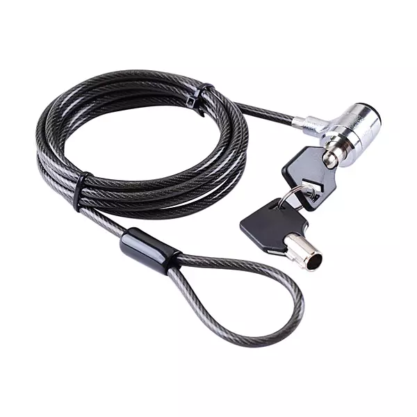 Lapcare LNL‑9292: keyless 3‑digit combo numeric lock for laptops and accessories featuring 1.7 m stainless‑steel cable, cut‑resistant PVC coating—convenient & secure.