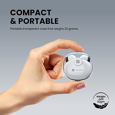 Portronics Harmonics Twins S4 Wireless Earbuds White Portronics Harmonics Twins S4 Wireless Earbuds White