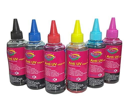 GOCOLOR Anti UV Refill Ink 100 ML X 6 Color Bottle for EPSON Printer (ID Card/Inkjet Paper & Film Printing) GOCOLOR Anti UV Refill Ink 100 ML X 6 Color Bottle for EPSON Printer (ID Card/Inkjet Paper & Film Printing)