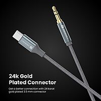 Portronics iKonnect C Plus USB-C to 3.5mm AUX Cable 1m – Braided Audio Cable