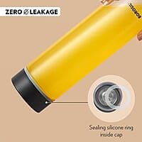 Borosil Neo Glass Water Bottle with Black Stainless Steel Lid | 550ml, Borosilicate Glass, Extreme Temperature Resistant, For Hot & Cold | Bottle for Water, Milk, Lassi, Juice | Transparent (2 pc Set)