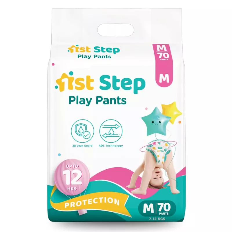 1st Step - Disposable Baby Diaper Size M -70 Pcs Pant Sytle