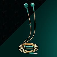 ZEBRONICS DC AQUAMAN edition BUDS 30 3.5mm stereo earphone with inline microphone for calling, volume control, multifunction button, 14mm drivers, stylish eartip design and 1.2 meter durable cable