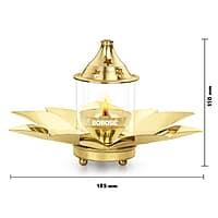 Borosil Kamal Brass Diya, Small