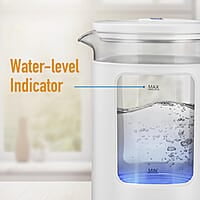 KENT Cool Touch Glass Kettle| 1500W | 1.8L Capacity | 360° Rotating Base | Overheating and Dry Boiling Protection | White