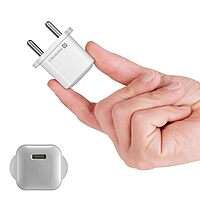 Portronics 1447 Adapto 20 Lite Charger – 20W Type-C PD GaN  | 5V/3A, 9V/2.22A, 12V/1.67A | White