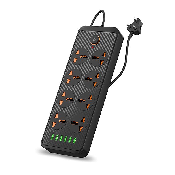 Portronics Power Plate 8 – 8 Sockets & 6 USB Ports (2500W) offers versatile charging with multiple outlets and fast USB ports, perfect for home or office use, ensuring all devices stay powered.