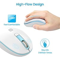 Portronics Toad 11 Wireless Mouse, 2.4 GHz Connectivity with USB Nano Dongle, Adjustable DPI Up To 1600, Ambidextrous for Laptop, MacBook, PC