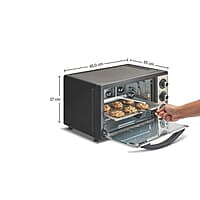 Borosil Pro 19 Liters Oven Toaster & Griller, Motorised Rotisserie, Stay-on Function, 5 Heating Modes, Black