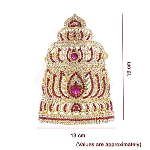 God Ornament Amman Face/Mugam with Lotus Crown/Kireedom and Attigai