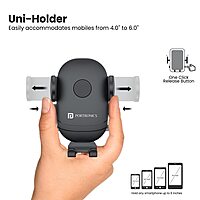 Portronics Clamp M2 – Car Holder, Suction Mount, Black. Secure your device with this sturdy holder. Easy to install, adjustable, and perfect for navigation. Keep your hands free while driving!