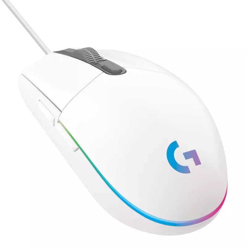 LOGITECH LIGHT SYNC WIRED GAMING MOUSE G203-White