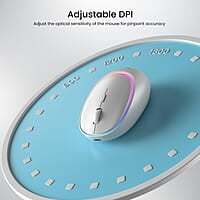 Portronics Toad IV Bluetooth Mouse with 2.4 GHz Wireless (Dual Connectivity), Rechargeable, Connect up to 3 Devices, RGB Lights, Adjustable Optical DPI for Laptop, PC, Tablet, Smartphone