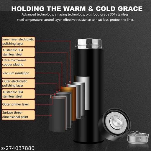 Steel Water Bottle 500 ml- Black