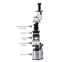 Borosil Health Pro Cold Press Slow Juicer, Portable Slow Juicer, Compact Design, For Fresh Fruits & Vegetables, 200 W