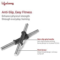 Lifelong PVC Home Gym Set 10Kg Plate 3Feet Curl Rod and Dumbbells Rods with Gym Accessories