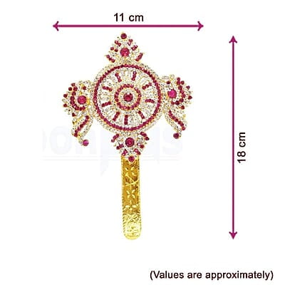 God Ornament Perumal Face/Mugam with Lotus Crown/Kireedom and Chank Chakra