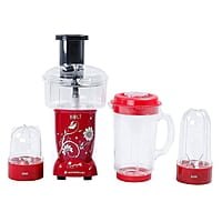 Wonderchef Nutri-blend BOLT Food Processor & Atta Kneader 600W 22000 RPM 4 unbreakable jars with Sipper lid Red