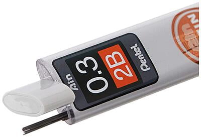 PENTEL AIN STEIN HI-POLYMER LEADS, 0.3MM, 1 TUBE 0F 15 LEADS, 2B