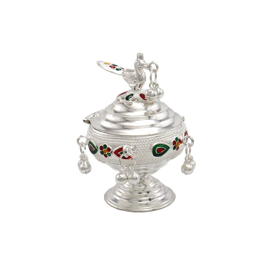 Salangai Peacock Kumkum chimizh Puja haldi Peacock kumkum ghungroos Holder