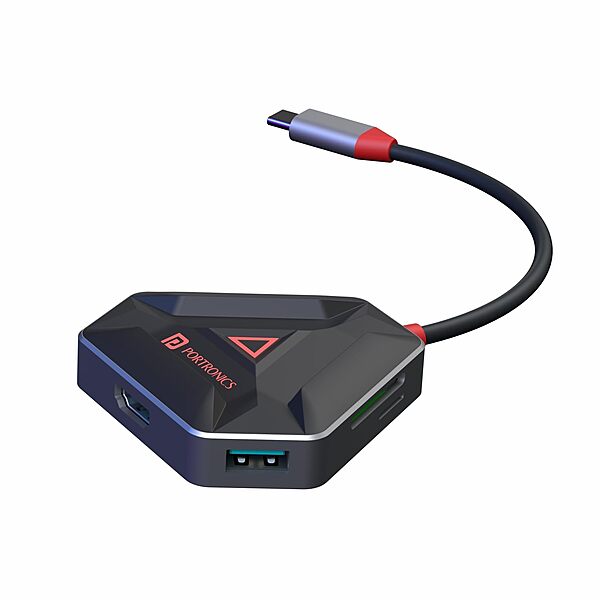 Portronics Mport 6C – A versatile 6-in-1 USB-C Hub featuring HDMI, USB 3.0, and more. Perfect for expanding connectivity options for laptops and devices, enhancing productivity on the go.