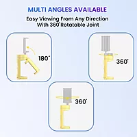 Portronics Mobot Clip – Yellow 360° Phone Stand offers versatile viewing angles with its adjustable design. Perfect for hands-free video calls, streaming, and more. Compact and portable for easy use.