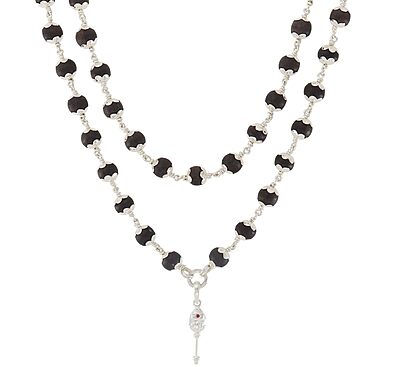 Karungali Mala with Silver Murugan, Vel & Tamil Om Pendant Spiritual Mala Karungali Mala with Silver Murugan, Vel & Tamil Om Pendant Spiritual Mala