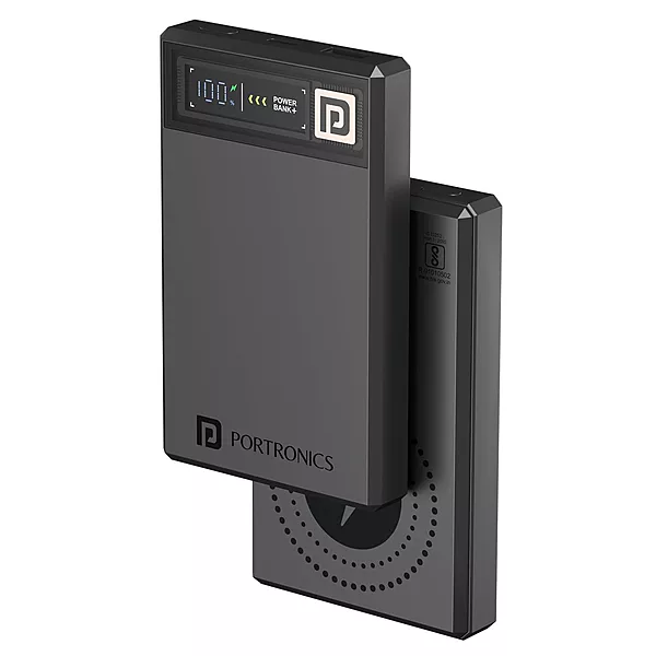Portronics MagClick 10K – 15W Wireless 10000mAh (Beige) is a sleek power bank that offers fast wireless charging, compact design, and high capacity, perfect for on-the-go charging needs.