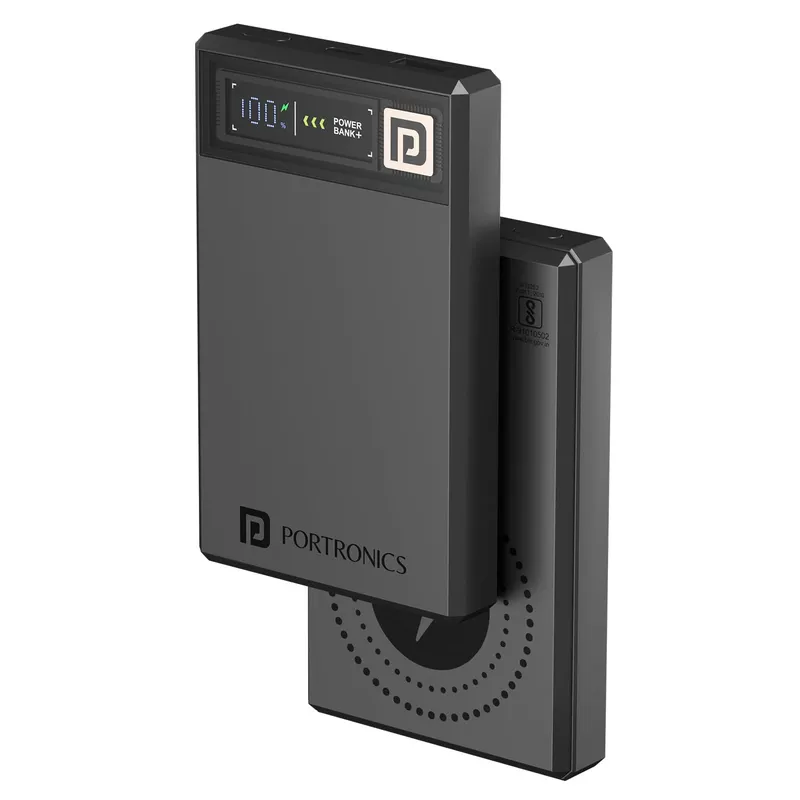 Portronics MagClick 10K – 15W Wireless 10000mAh (Beige) is a sleek power bank that offers fast wireless charging, compact design, and high capacity, perfect for on-the-go charging needs.