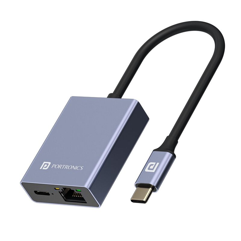 Portronics Mport 30M – USB-C to Ethernet Hub with High-Speed Internet, Multiple USB Ports & Compact Design