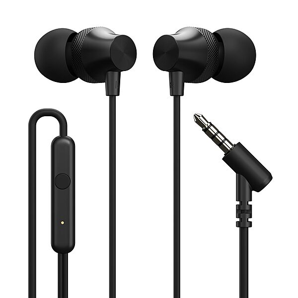 Portronics Conch Beat A In-Ear Earbuds – 3.5mm | On/Off Switch | Black | 6 Months Warranty