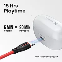 Portronics Twins S5 – TWS Earbuds, featuring a sleek design, LED display for battery status, and superior sound quality. Enjoy wireless freedom and comfort in a stylish white finish.