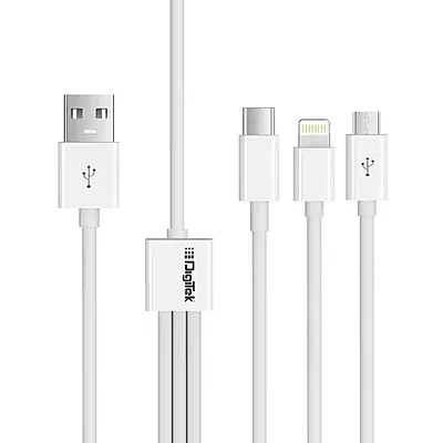 Digitek Lightning Cable 2 A 1 m USB compatible, One Cable DC1M 3-1