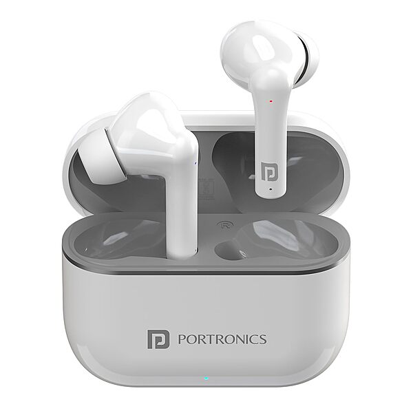 Portronics Twins S6 – TWS Earbuds, 50H Playtime, White. Enjoy seamless connectivity, superior sound quality, and a sleek design. Perfect for music lovers and on-the-go lifestyles.