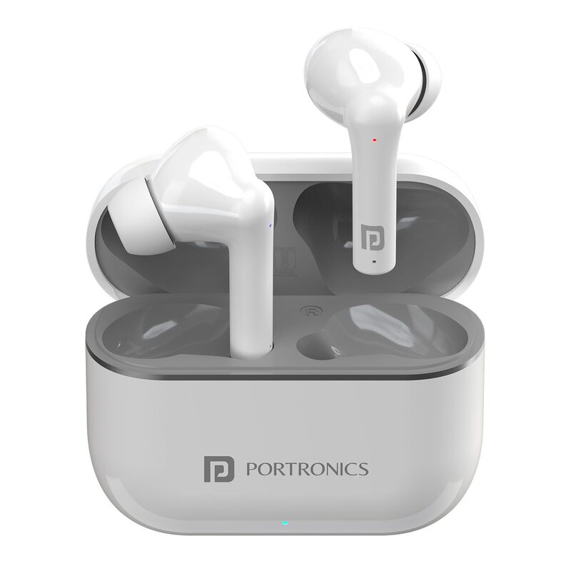 Portronics Twins S6 – TWS Earbuds, 50H Playtime, White. Enjoy seamless connectivity, superior sound quality, and a sleek design. Perfect for music lovers and on-the-go lifestyles.
