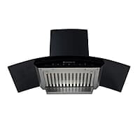 Wonderchef Ultima 90cm 1200 m3/hr Auto Clean Curved Glass Chimney  Baffle Filter 1200M3/Hr powerful suction