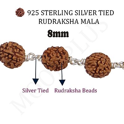 Silver tied Rudraksha Mala With Ruthratcham Pendant|With Certificate