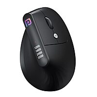 Portronics Toad Ergo Vertical Wireless Mouse – 2.4GHz |DPI up to 3200| Black | 1 Year Warranty