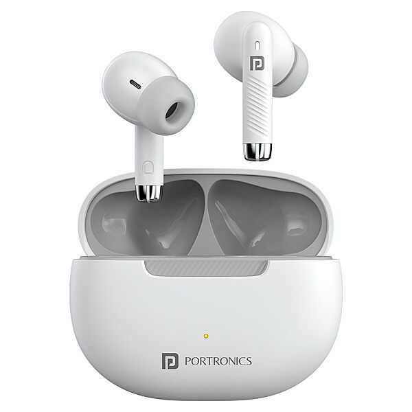 Portronics Twins 32 – TWS Earbuds, 30H Playtime, White. Enjoy seamless connectivity, superior sound quality, and a sleek design. Perfect for music lovers and on-the-go lifestyles.