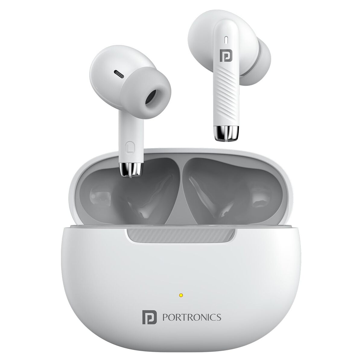 Portronics Twins 32 – TWS Earbuds, 30H Playtime, White. Enjoy seamless connectivity, superior sound quality, and a sleek design. Perfect for music lovers and on-the-go lifestyles.