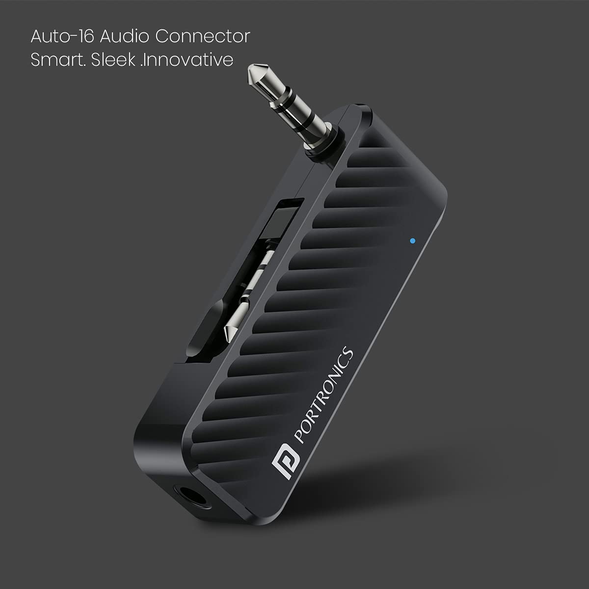Portronics Auto 16 Bluetooth v5.1 Transmitter | Aux In & Out | Type C Charging | Black